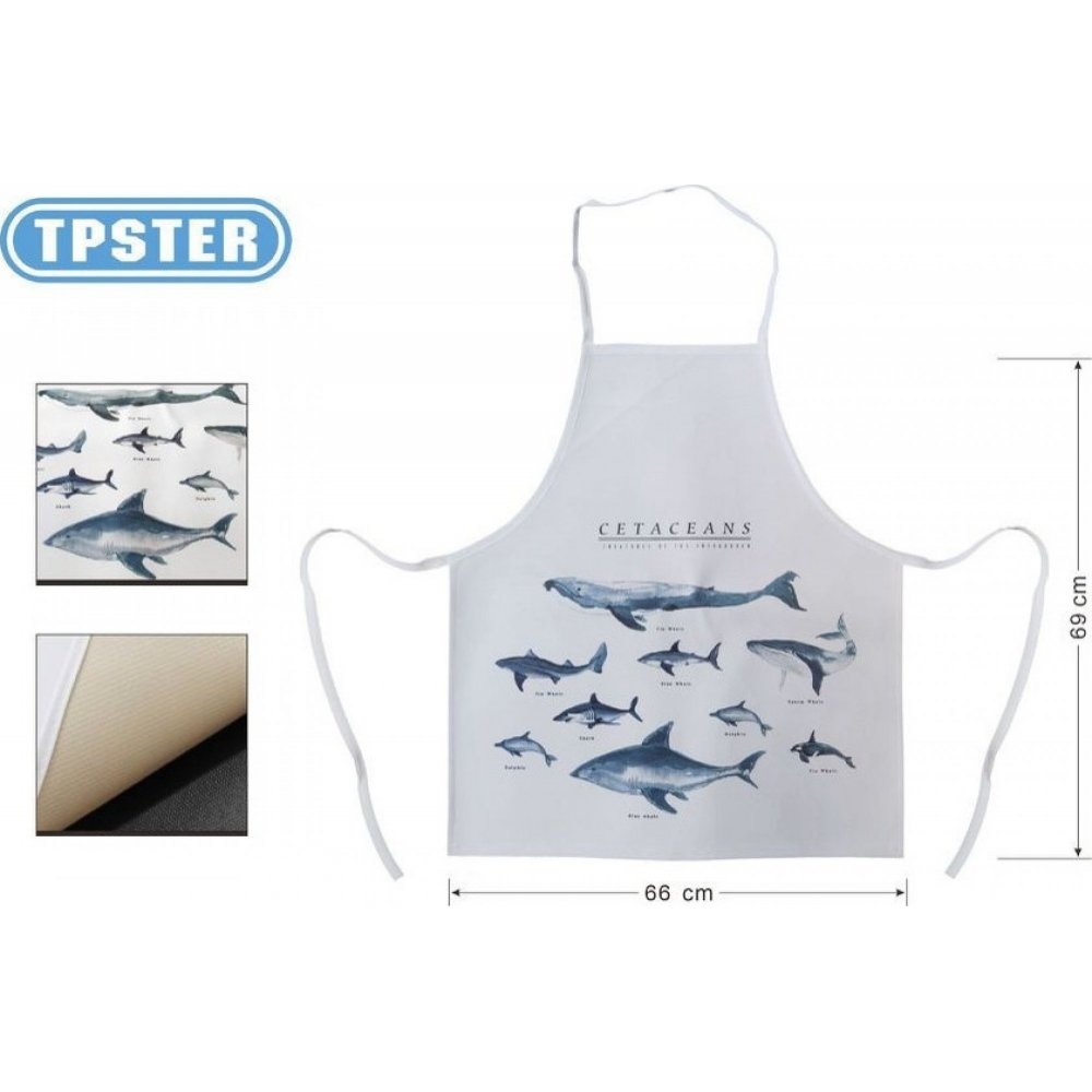Kitchen apron Waterproof cloth 66x69cm white shark
