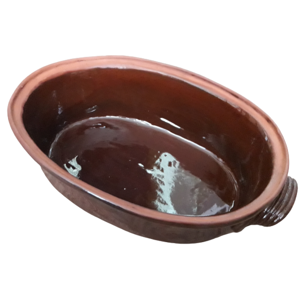  Fireproof Clay Pot Oval 5 Liters 33x22x16 cm.