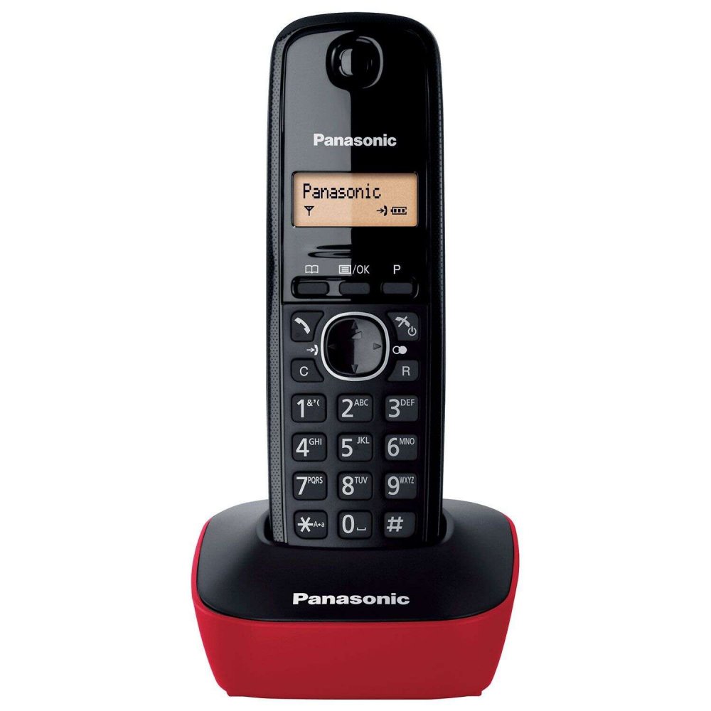 Panasonic Ασύρματο Τηλέφωνο KX-TG1611GRR Μαύρο-Κοκκινο