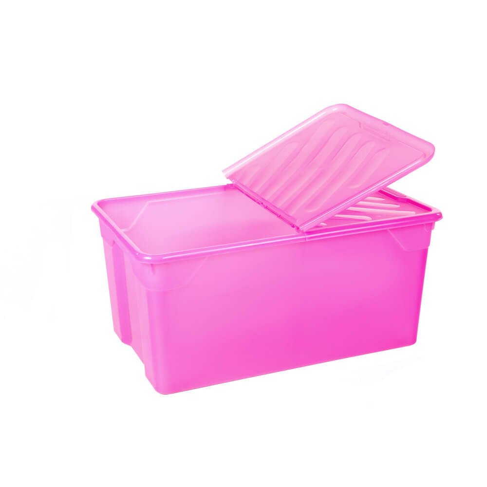 Κουτί αποθήκευσης ροζ NAK BOX 92Lt με ροδάκια