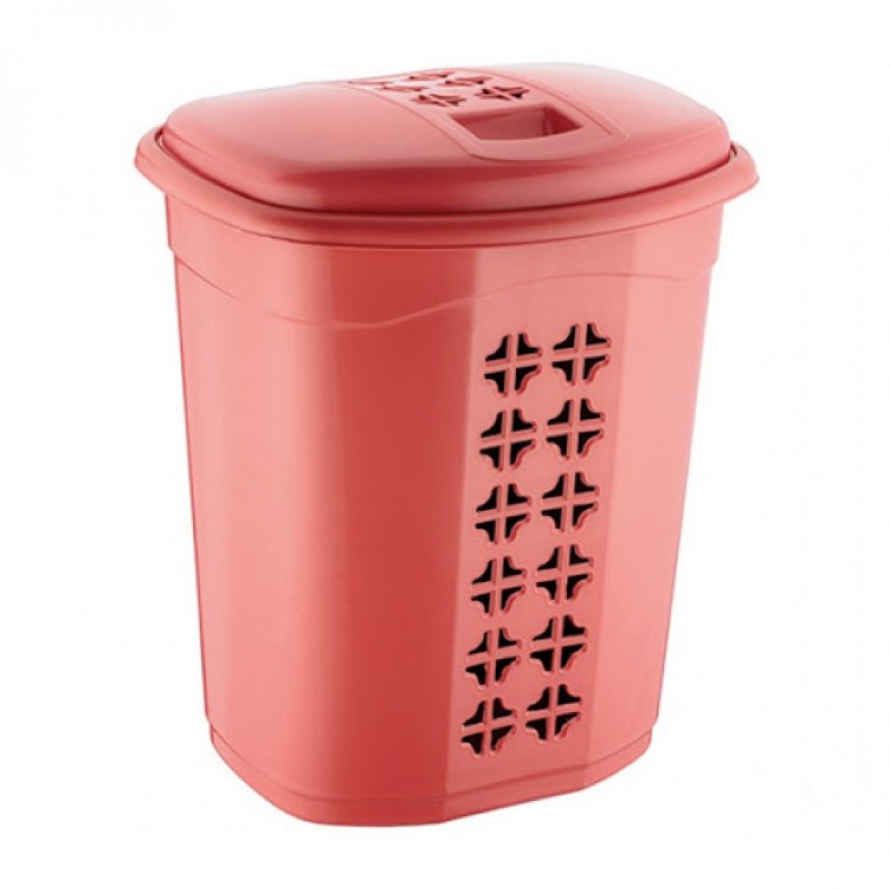 Καλάθι απλύτων πλαστικό 48 λίτρα κόκκινο 42x33x55εκ.