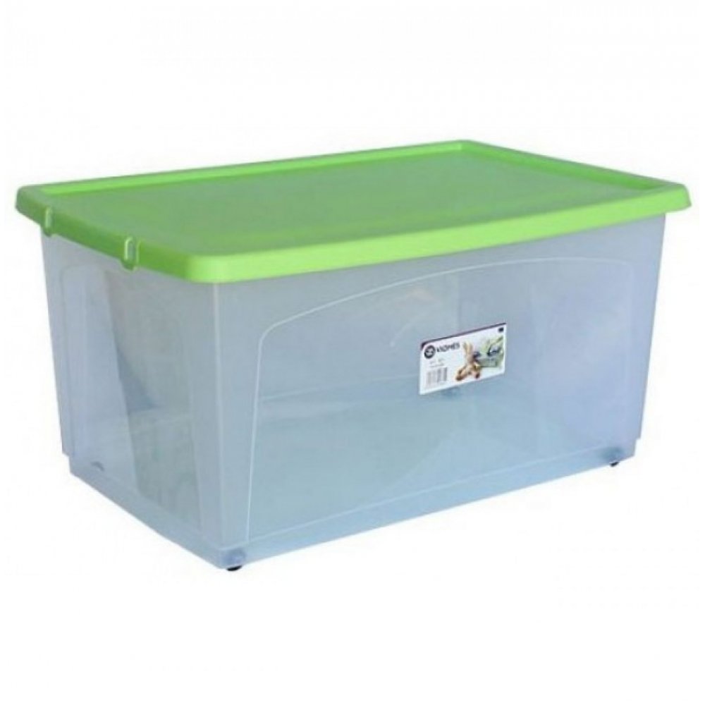 Κουτί αποθήκευσης ορθογώνιο 52 λίτρα πλαστικό σε διάφορα χρώματα καπάκι.