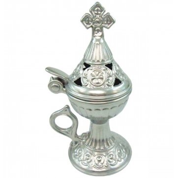 Home Heart  Silver metal censer closed type 15cm.