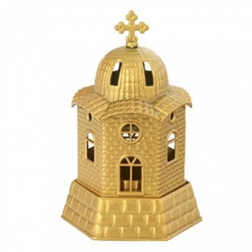 Home Heart  Church candlestick gold color 18x10cm.