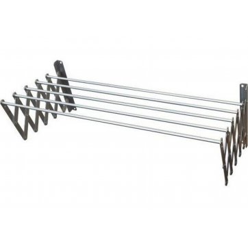 SILVER Collapsible Wall or Bathroom Aluminum Clothesline 5x120cm
