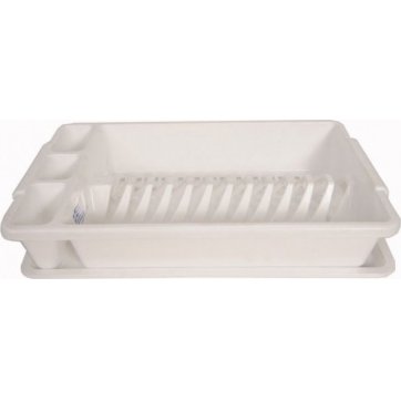 Home Heart  White plastic plate holder 44x26.5x8 cm. with tray