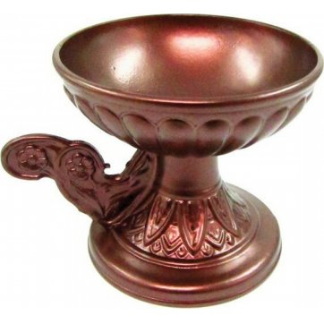 Home Heart  Copper-red metal incense cup Dimensions: height 8 x width 8.5 cm.