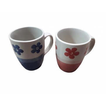 Home Heart  Set of 2 flower 300ml porcelain mugs