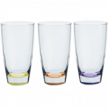UNIGLASS Ποτήρι νερού VIV σετ 3 τεμαχίων με χρώμα