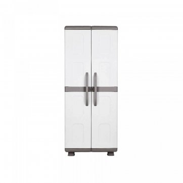 Home Plast Aria Two-leaf Wardrobe Gray/Anthracite Plastic With 4 Shelves/Partition 179x73x44cm