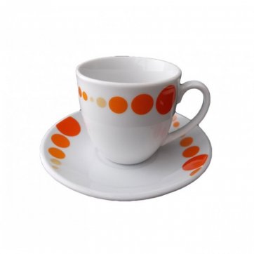 Home Heart  Orange porcelain coffee cup 6 pieces