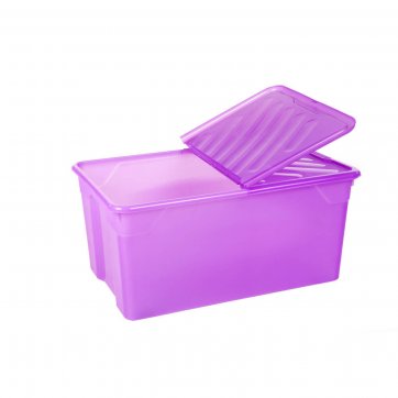 Home Plast Κουτί αποθήκευσης μώβ NAK BOX 92Lt με ροδάκια