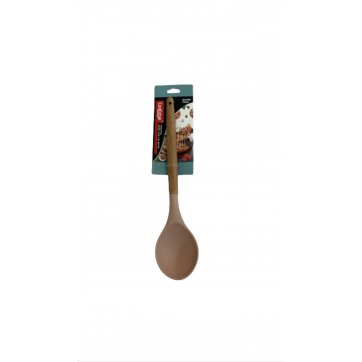 Cookstyle Silicone Ragu Spoons with Wooden Handle Salmon.