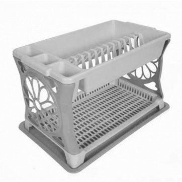 Home Plast Plate holder plastic two-story daisy gray 48 x 30.5 x 29 cm.