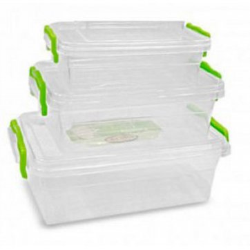 Violet House 3-piece plastic food containers with plastic lids