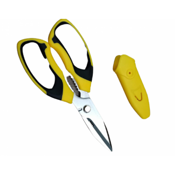 Home Heart  Kitchen scissors yellow-black handle 20cm. with case