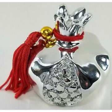 Home Heart  Pomegranate small silver with tassel